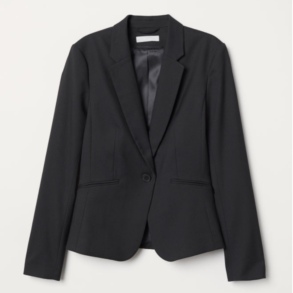 H&M Plus Black Fitted Blazer